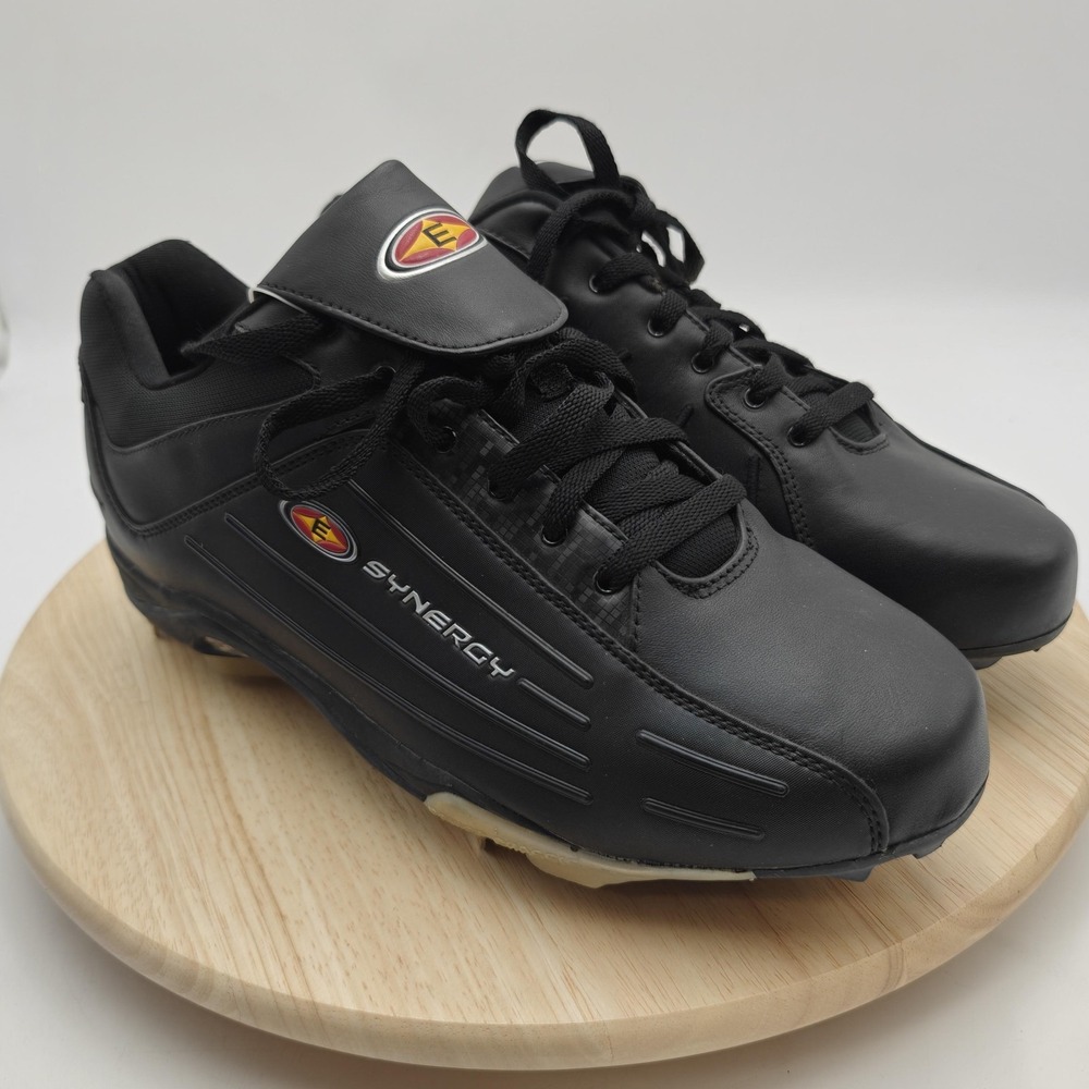 Easton Synergy Shoes Mens Size 11 Black Leather Metal Baseball Cleat M33022